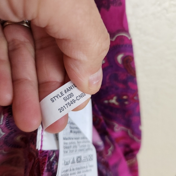 J. Crew Liberty London Magenta Paisley Button Serena Puff Sleeve Shirt Top - Picture 6 of 9